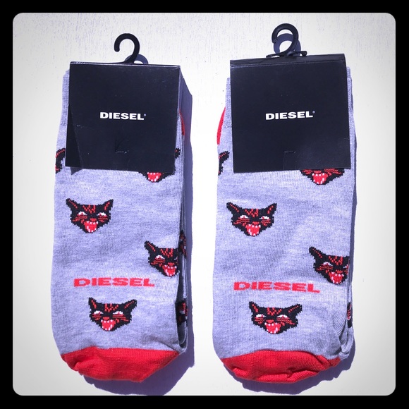 Diesel Accessories - Diesel Fierce Kitty Cat Crew Socks Two Pairs